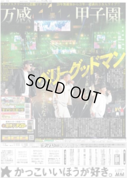 画像1: ベリーグッドマン 万感 甲子園 デイリースポーツ（東京宅配版）2023年11月19日付 (1)