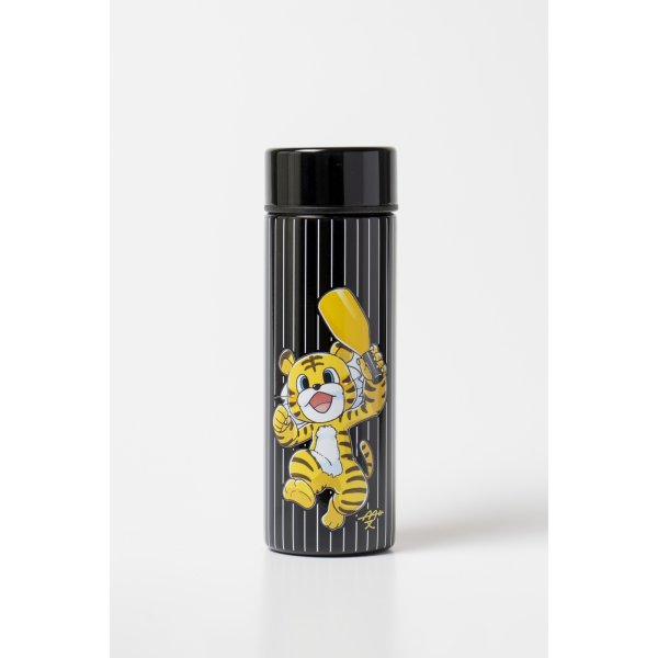 画像1: イラストレーター 多田文ヒコによる『虎のような猫 “ピースくん” 』×阪神タイガース×山中漆器(石川県加賀市伝統工芸）のコラボ ステンレスボトル(220ml) (1)