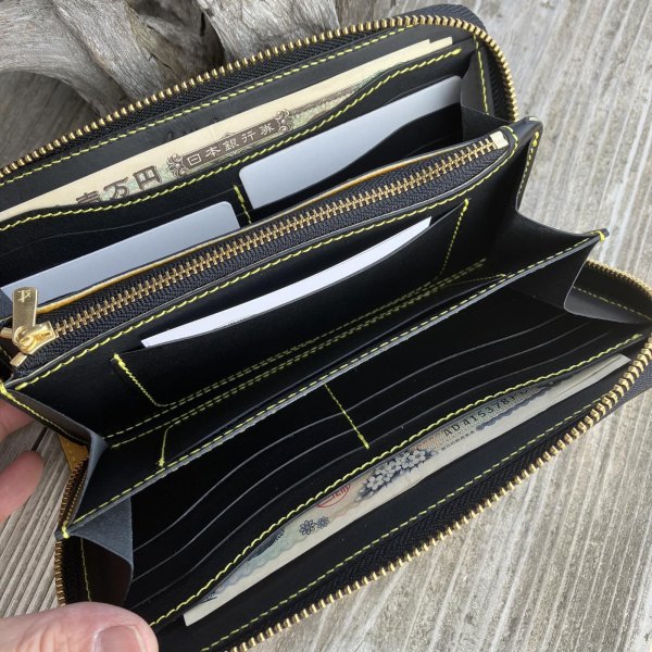 画像5: 【阪神タイガース×兵庫ジビエ鹿革＆牛革】ラウンドファスナー長財布 (5)