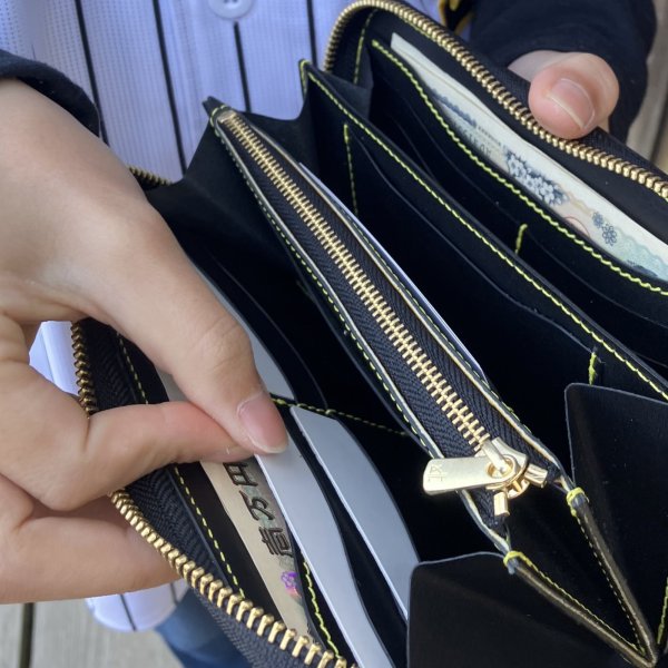 画像7: 【阪神タイガース×兵庫ジビエ鹿革＆牛革】ラウンドファスナー長財布 (7)