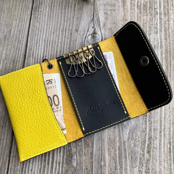 画像2: 【阪神タイガース× 兵庫ジビエ鹿革&牛革】5連キーケース (2)