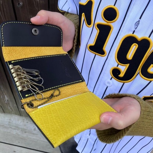 画像6: 【阪神タイガース× 兵庫ジビエ鹿革&牛革】5連キーケース (6)