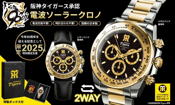 画像2: 阪神タイガース球団創設90周年 電波ソーラークロノグラフ (2)