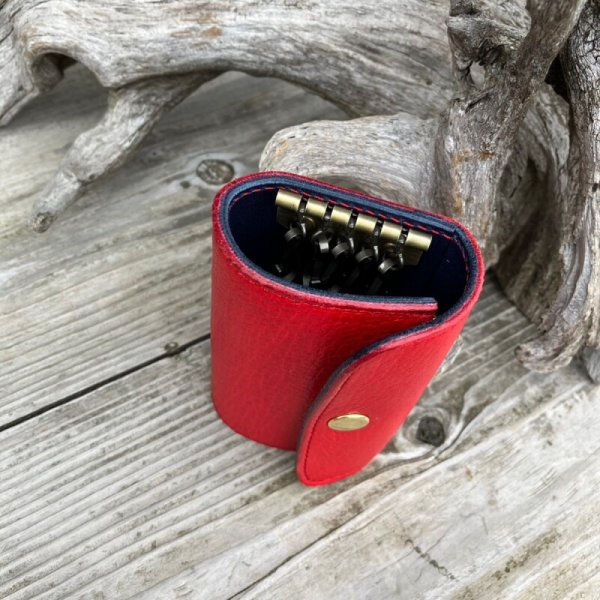 画像7: 【広島ジビエレザー×広島東洋カープ】鹿革小銭入れ付き5連キーケース (7)