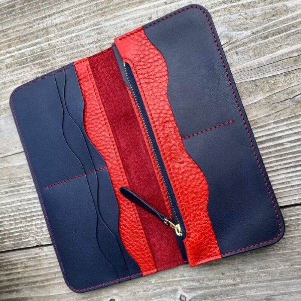 画像5: 【広島ジビエレザー×広島東洋カープ】鹿革長財布 (5)