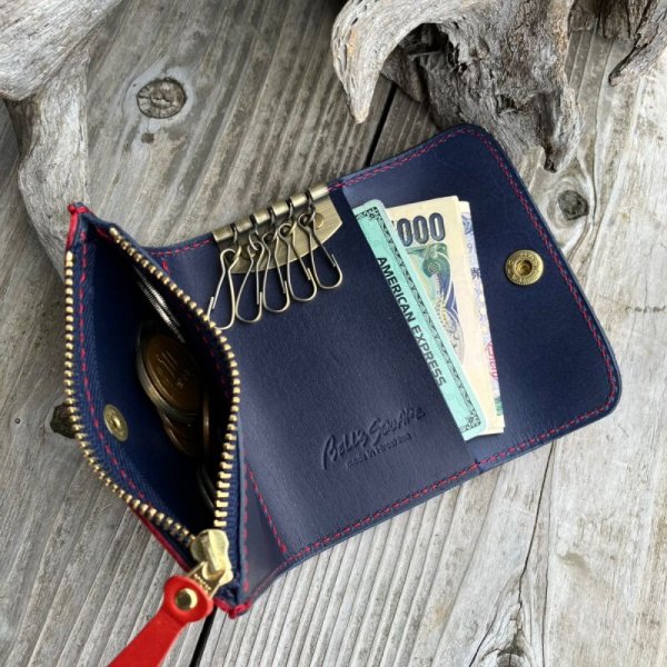 画像8: 【広島ジビエレザー×広島東洋カープ】鹿革小銭入れ付き5連キーケース (8)