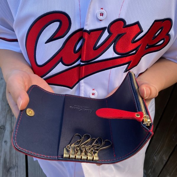 画像3: 【広島ジビエレザー×広島東洋カープ】鹿革小銭入れ付き5連キーケース (3)