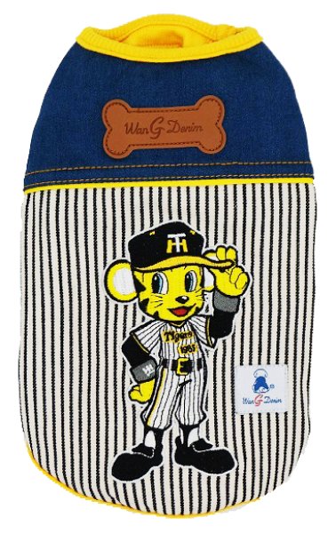 画像1: 阪神タイガース承認ドッグウェア　タイガース承認トラッキーヒッコリーTシャツ (1)