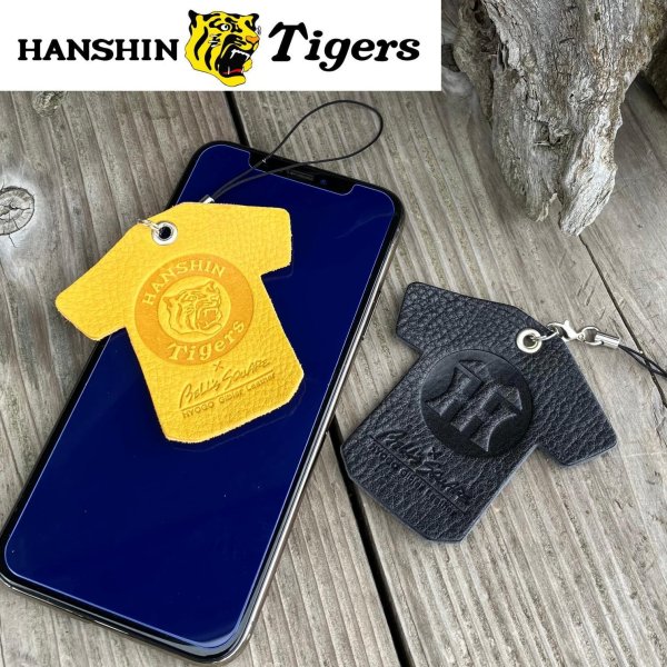 画像1: 【阪神タイガース×ベルズスクエア】兵庫ジビエレザー☆ユニフォーム型スマホクリーナー2 (1)