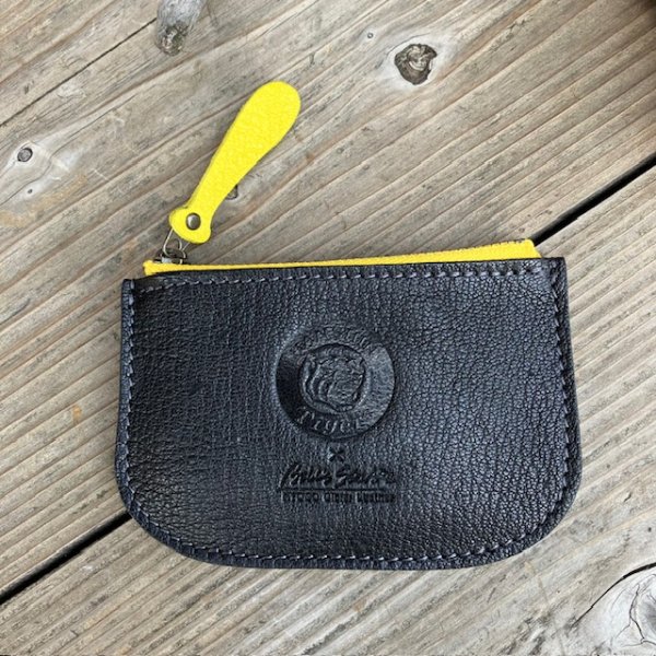画像4: 【阪神タイガース×ベルズスクエア】丹波炭黒の鹿革☆兵庫ジビエレザーファスナーポーチ！小銭＆お薬入れに (4)