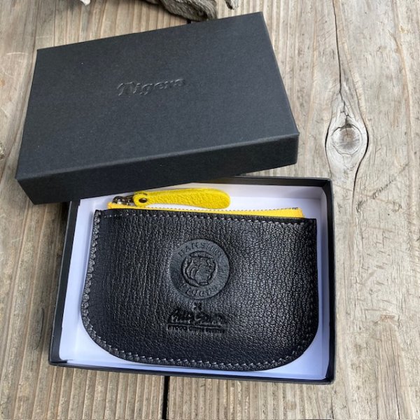 画像5: 【阪神タイガース×ベルズスクエア】丹波炭黒の鹿革☆兵庫ジビエレザーファスナーポーチ！小銭＆お薬入れに (5)