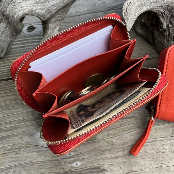 画像3: 【千葉ジェッツ公式ライセンスグッズ】 千葉県産ジビエレザー「キョン革」 ラウンドファスナーミニ財布 (3)