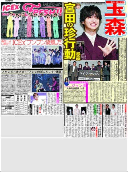 画像1: Kis-My-Ft2 玉森 宮田の珍行動暴露  / ICEx “プンプン旋風”だ（東京版）2026年7月2日付 (1)