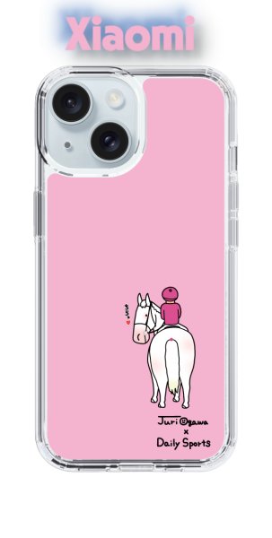 画像1: おがわじゅり×デイリー×caseplay 　白毛-ピンク（Xiaomi） (1)