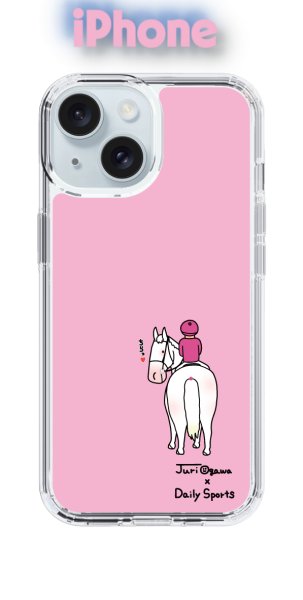 画像1: おがわじゅり×デイリー×caseplay 　白毛-ピンク（iPhone） (1)