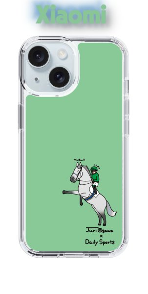 画像1: おがわじゅり×デイリー×caseplay　芦毛-グリーン（Xiaomi） (1)