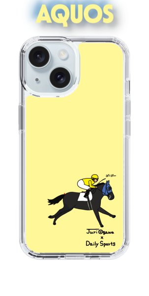 画像1: おがわじゅり×デイリー×caseplay 　青毛-イエロー（AQUOS） (1)