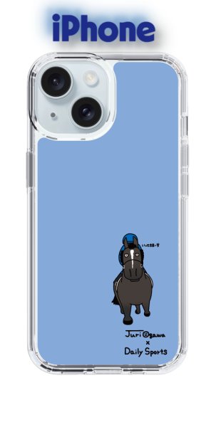 画像1: おがわじゅり×デイリー×caseplay　青鹿毛-ブルー（iPhone） (1)