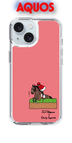 画像1: おがわじゅり×デイリー×caseplay 　黒鹿毛-レッド（AQUOS） (1)
