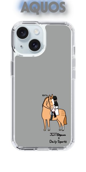 画像1: おがわじゅり×デイリー×caseplay 　栗毛-ブラック（AQUOS） (1)