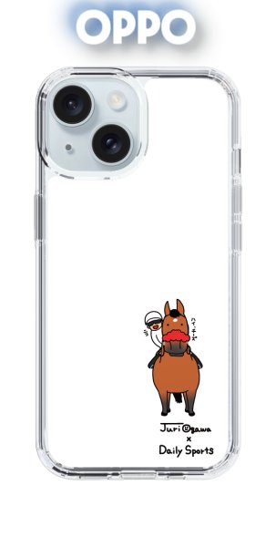 画像1: おがわじゅり×デイリー×caseplay 　鹿毛-ホワイト（OPPO） (1)