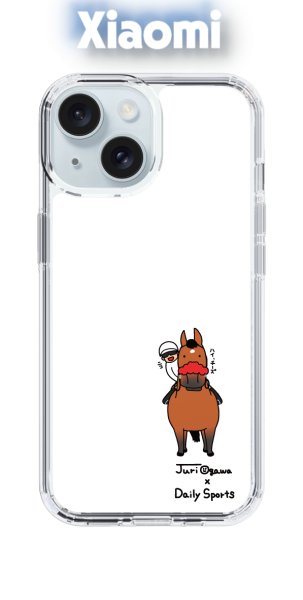 画像1: おがわじゅり×デイリー×caseplay 　鹿毛-ホワイト（Xiaomi） (1)