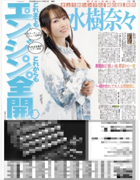 画像1: 水樹奈々 エンジン全開 / なにわ男子はアイドル界のサンリオ / 南沙良 描く将来図（東京版）2026年10月21日付 (1)